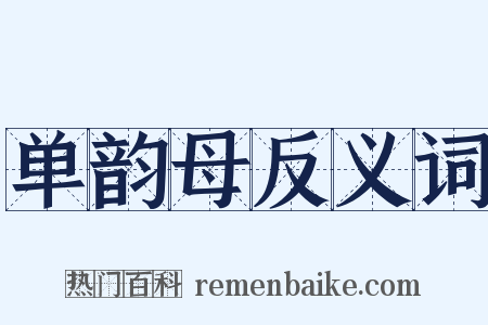 单韵母反义词是什么意思的图片